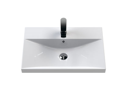 Hudson Reed Urban Wall Hung Double Drawer 600mm Vanity Unit & Thin-Edge Ceramic Basin (1 size, 5 colours) - Brand New Bathrooms