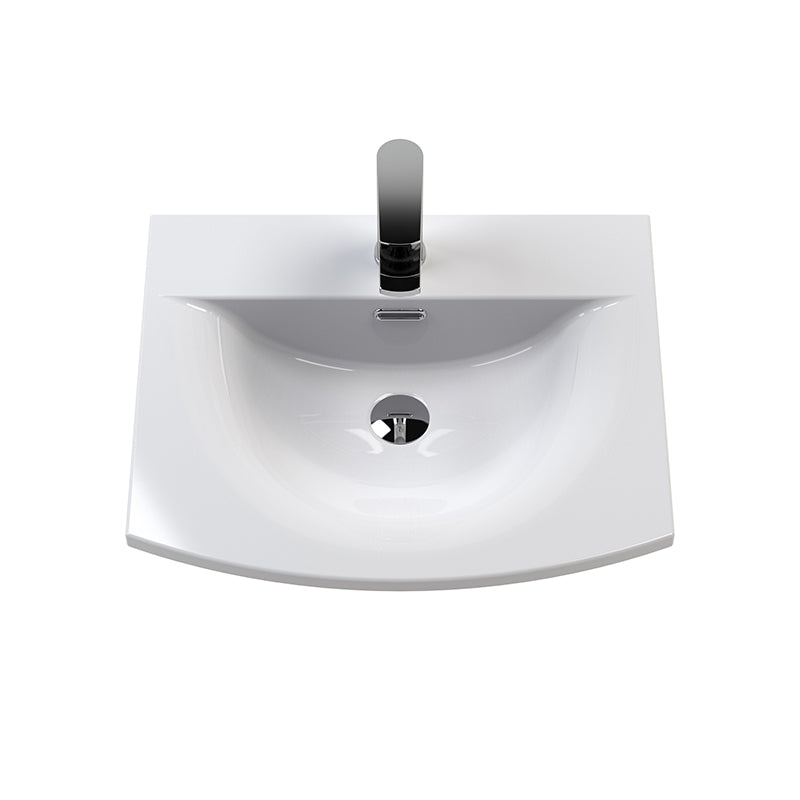 Hudson Reed Juno Floor Standing Double Door 500mm Vanity & Curved 1 Tap Hole Vitreous China Basin (1 size, 3 colours) - Brand New Bathrooms