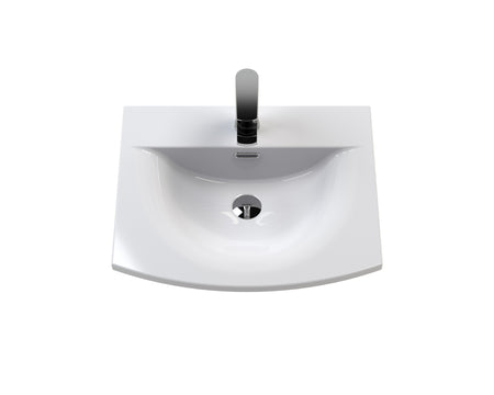 Hudson Reed Wall Hung Double Drawer 500mm Vanity Unit & Curved Ceramic Basin (1 size, 5 colours) - Brand New Bathrooms