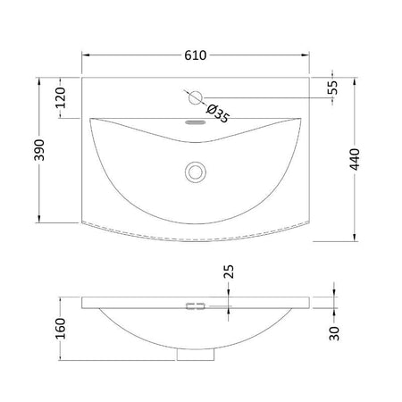 Nuie Deco Floor Standing 2-Door Vanity & Curved Basin (1 size, 5 colours) - Brand New Bathrooms