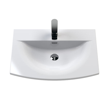 Hudson Reed Juno Wall Hung Double Door 600mm Vanity & Curved 1 Tap Hole Vitreous China Basin (1 size, 5 colours) - Brand New Bathrooms