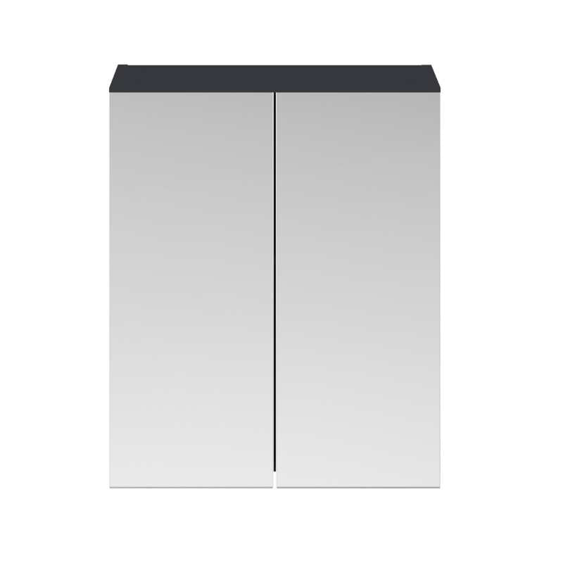 Nuie Parade Wall Hung 2 Door Mirror Cabinet (1 size, Soft Black) - Brand New Bathrooms