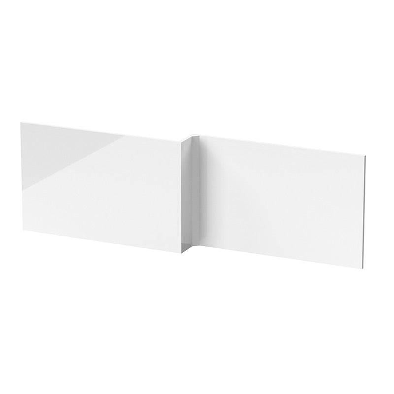 Nuie Fusion L-Shape Shower Bath Front Panel 1700mm (White) - Brandnew Bathroom