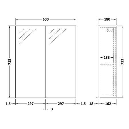 Nuie Arno Mirror Unit (1 size, Bleached Oak) - Brand New Bathrooms