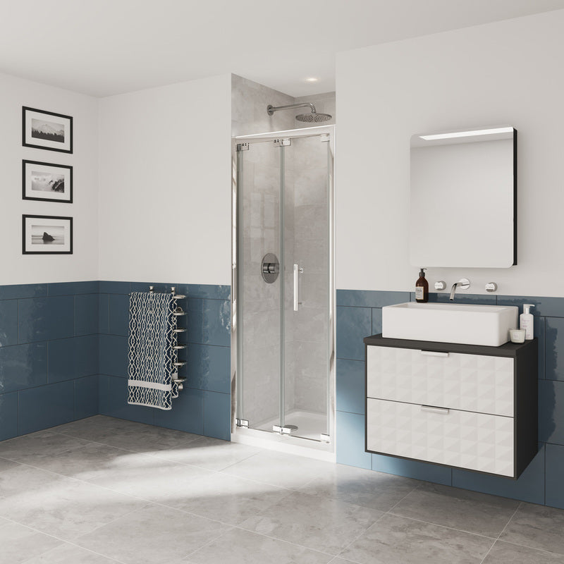 Coram Showers Optima 6 Bi-Fold Shower Door (4 sizes, Chrome) - Brand New Bathrooms