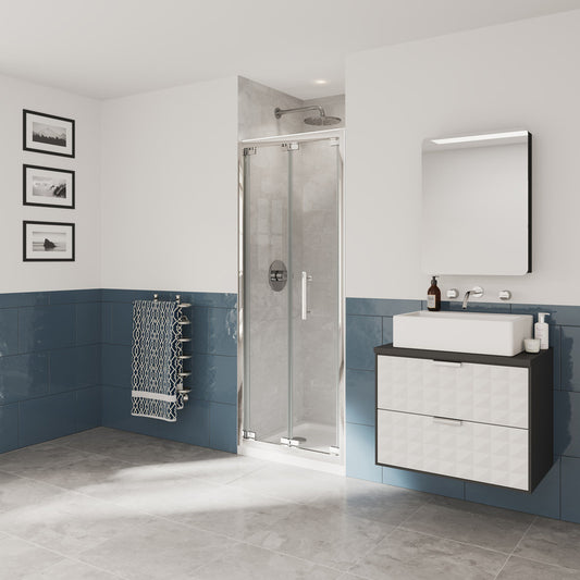 Coram Showers Optima 6 Bi-Fold Shower Door (4 sizes, Chrome) - Brand New Bathrooms