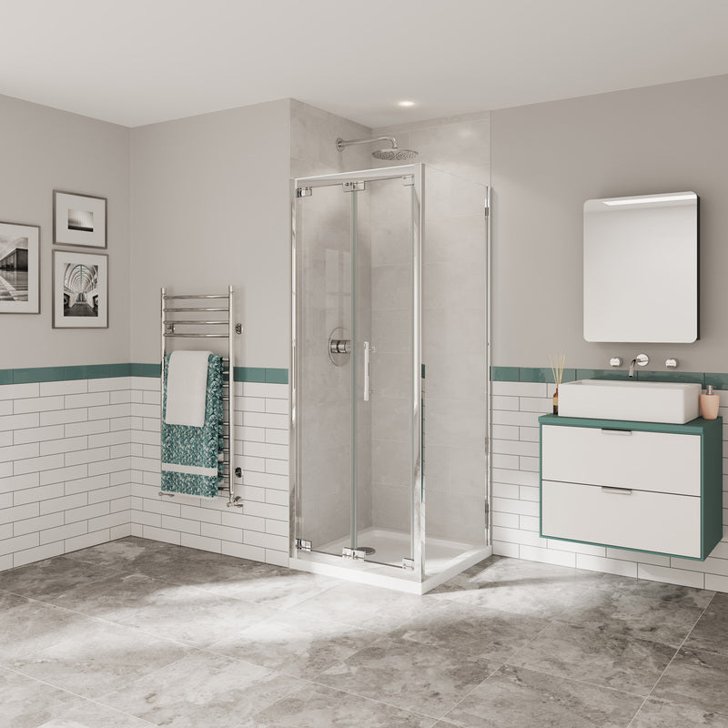 Coram Showers Optima 6 Bi-Fold Shower Door (4 sizes, Chrome) - Brand New Bathrooms