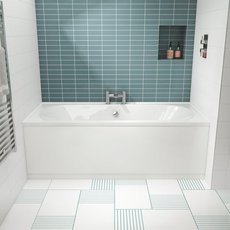 Brand New Bathrooms - Nuie Otley Eternalite Round Double Ended Straight Shower Batha (1 size, White)