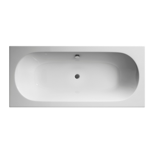 Nuie Otley Eternalite Round Double Ended Straight Shower Bath (2 sizes, White) - Brand New Bathrooms