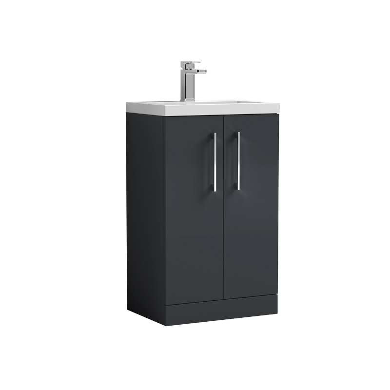 Nuie Arno Compact Floor Standing 2 Door Vanity & Polymarble Basin (2 sizes, 2 colours) - Brand New Bathrooms