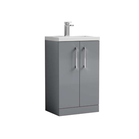 Nuie Arno Compact Floor Standing 2 Door Vanity & Ceramic Basin (2 sizes, 2 colours) - Brand New Bathrooms
