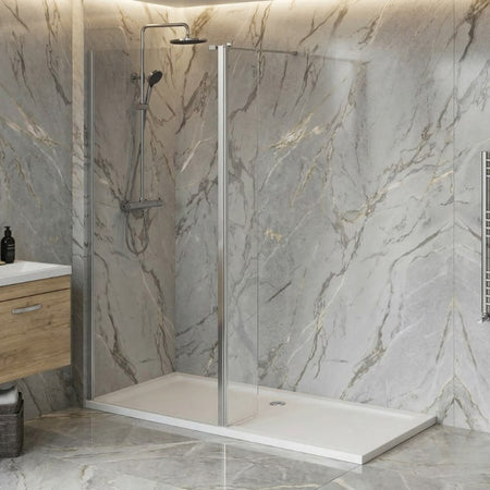 Brand New Bathrooms 8 Wetroom Flipper Panel (2 sizes, Chrome, Brushed Brass) - Brand New Bathrooms