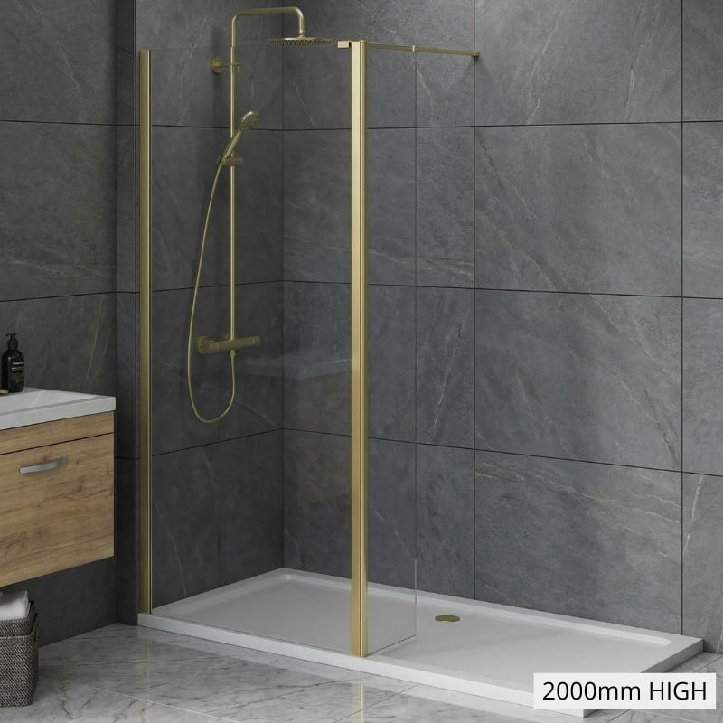 Brand New Bathrooms 8 Wetroom Flipper Panel (2 sizes, Chrome, Brushed Brass) - Brand New Bathrooms