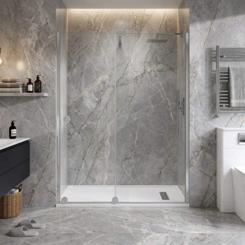 Brand New Bathrooms Glide 8mm Recessed Wall Profile Kit (1 size, Chrome) - Brand New Bathrooms