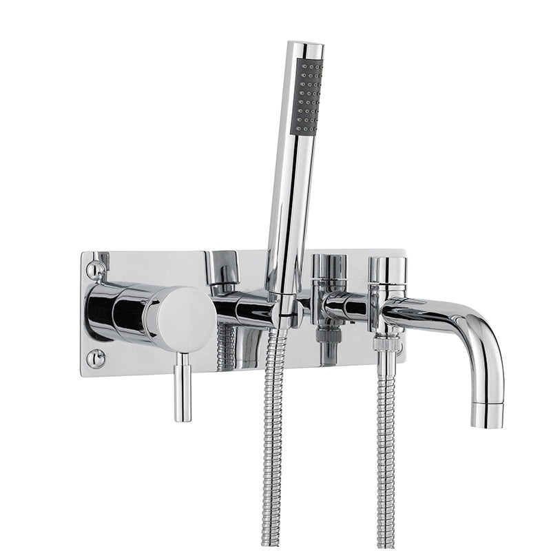 Hudson Reed Tec Single Lever Wall Mounted Bath Shower Mixer (Chrome) - Brand New Bathrooms
