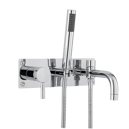 Hudson Reed Tec Single Lever Wall Mounted Bath Shower Mixer (Chrome) - Brand New Bathrooms