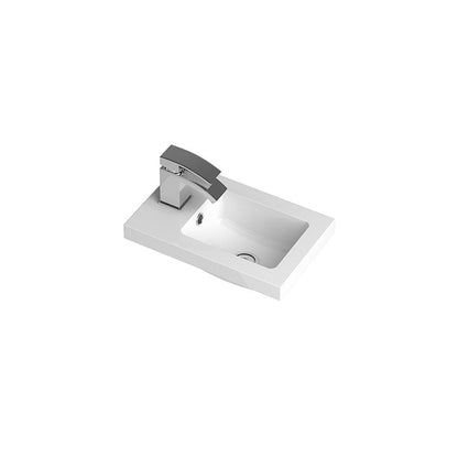 Hudson Reed Fusion Fitted Square Compact 1 Tap Hole Polymarble Basin (3 sizes, White) - Brand New Bathrooms