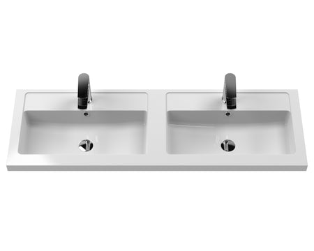 Hudson Reed Urban Wall Hung Four Drawer 1200mm Vanity & Double Polymarble Basin (1 size, 5 colours) - Brand New Bathrooms