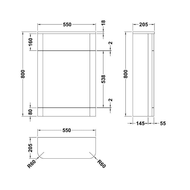 Nuie Parade Floor Standing Concealed Cistern WC Toilet Unit (1 size, 2 colours) - Brand New Bathrooms