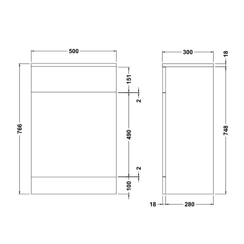 Nuie Mayford Floor Standing WC Unit (4 sizes, Gloss White) - Brand New Bathrooms