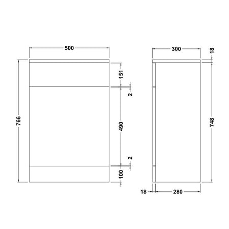 Nuie Mayford Floor Standing WC Unit (4 sizes, Gloss White) - Brand New Bathrooms