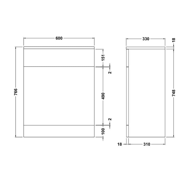 Nuie Mayford Floor Standing WC Unit (4 sizes, Gloss White) - Brand New Bathrooms
