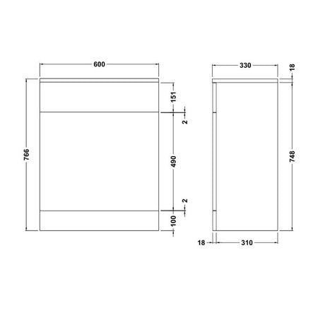 Nuie Mayford Floor Standing WC Unit (4 sizes, Gloss White) - Brand New Bathrooms