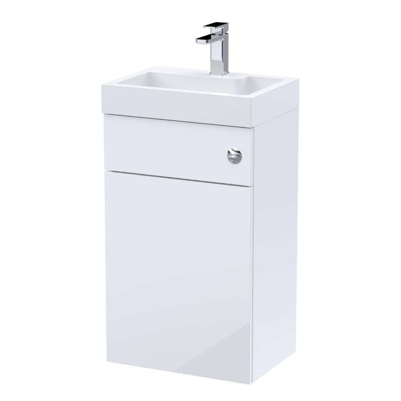 Nuie Athena 2 In 1 Floor Standing Vanity Unit with Basin, WC Unit and Concealed Cistern (1 size, Gloss White) - Brand New Bathrooms