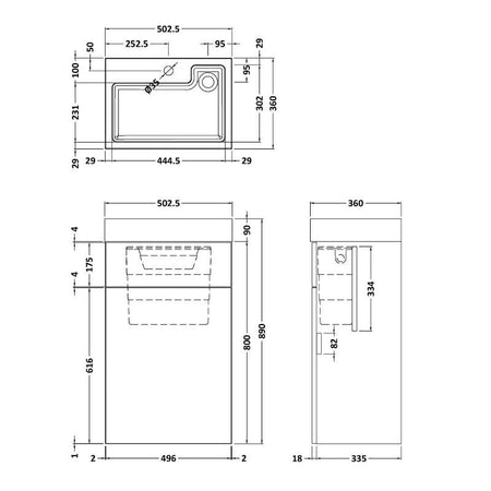 Nuie Athena 2 In 1 Floor Standing Vanity Unit with Basin, WC Unit and Concealed Cistern (1 size, Gloss White) - Brand New Bathrooms