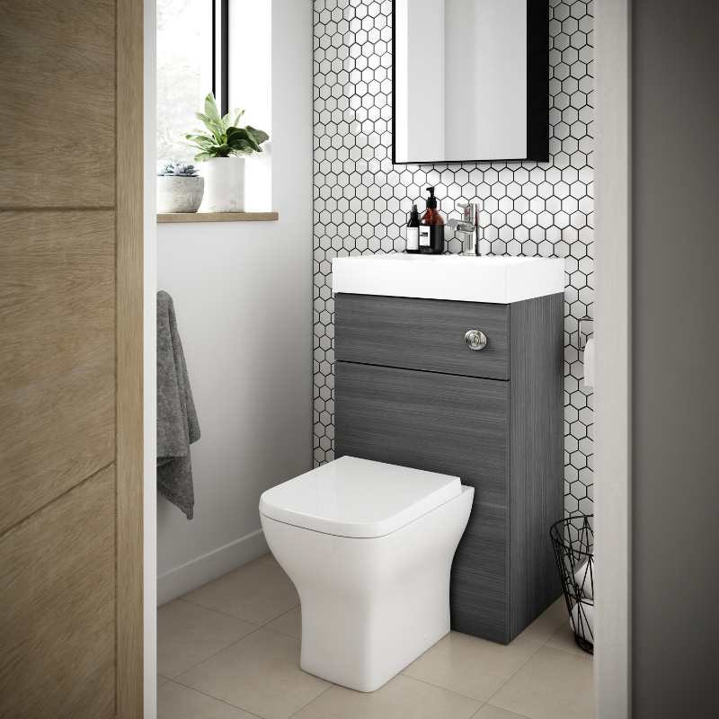 Nuie Athena 2 In 1 Floor Standing Vanity Unit with Basin, WC Unit and Concealed Cistern (2 size, 3 colours) - Brand New Bathrooms
