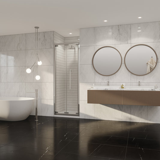 Coram Showers Premier 8 Bi-Fold Shower Door (4 sizes, Chrome) - Brand New Bathrooms