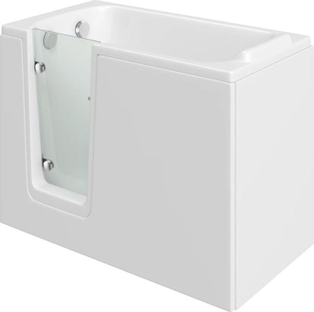 Mantaleda Priya Deep Soak Bathtub with Seat (1 size, 2 styles, White) - Brand New Bathrooms
