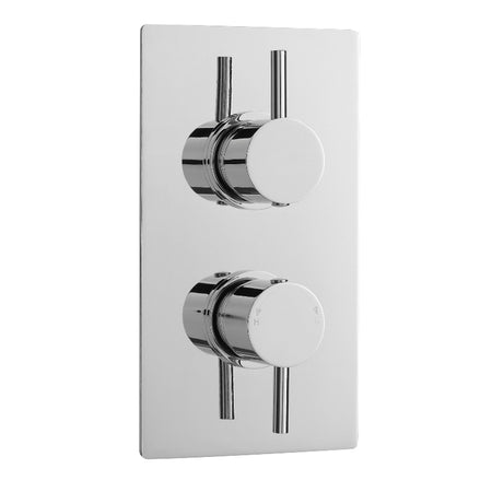 Nuie Round Showers Twin Thermostatic Shower Valve (1 size, Chrome) - Brand New Bathrooms