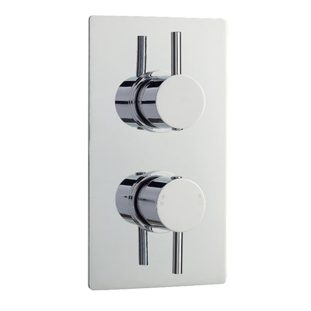 Nuie Round Showers Twin Thermostatic Shower Valve With Diverter (1 size, Chrome) - Brand New Bathrooms