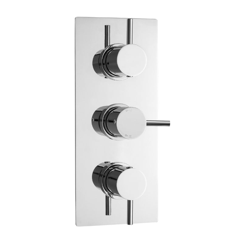 Nuie Round Showers Triple Thermostatic Shower Valve With Diverter (1 size, Chrome) - Brand New Bathrooms
