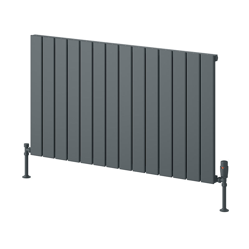 Reina Piatto Horizontal Aluminium Radiator (6 sizes, 2 style, 2 colours) - Brand New Bathrooms