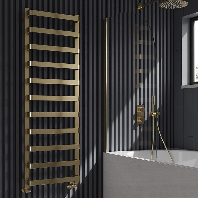 Reina Flora Vertical Mild Steel Towel Radiator (3 sizes, 2 colours) - Brand New Bathrooms
