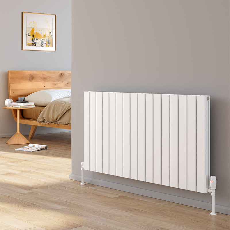 Reina Piatto Horizontal Aluminium Radiator (6 sizes, 2 style, 2 colours) - Brand New Bathrooms