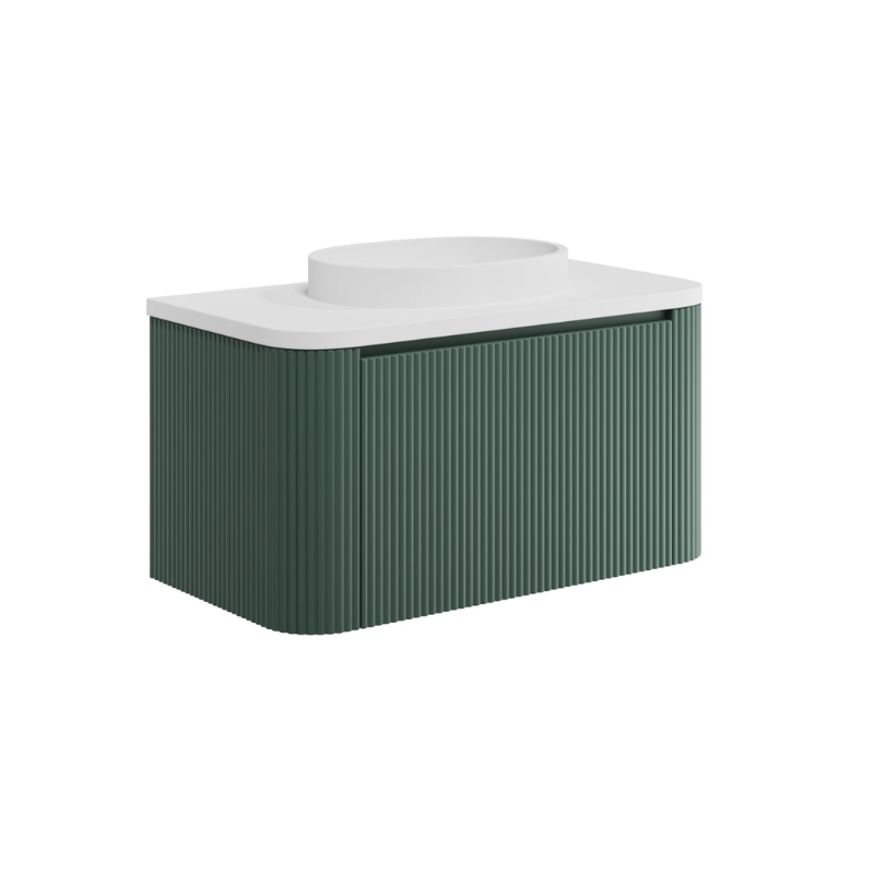 Scudo Linea Curve Fluted 900mm Wall Mounted Basin Unit (1 size, 3 colours) - Brand New Bathrooms