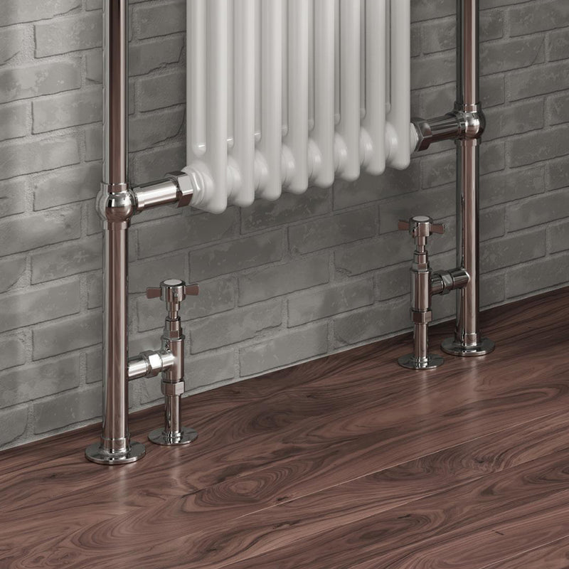Reina Bronte Traditional Radiator Valves (1 size, 2 styles, Chrome) - Brand New Bathrooms