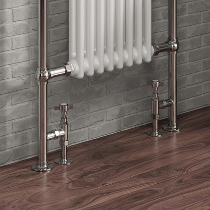 Reina Bronte Traditional Radiator Valves (1 size, 2 styles, Chrome) - Brand New Bathrooms