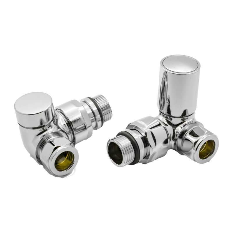 Reina Crova Corner Radiator Valves (1 size, 7 colours) - Brand New Bathrooms