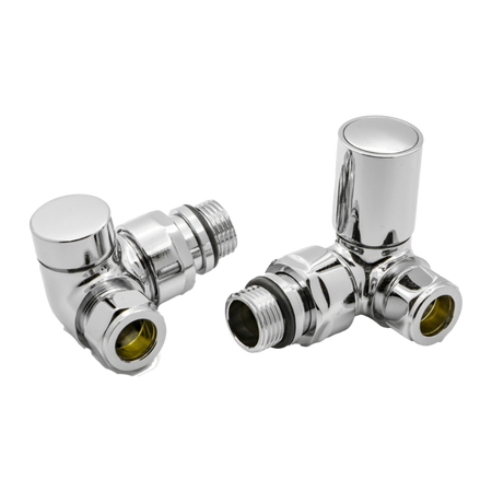 Reina Crova Corner Radiator Valves (1 size, 7 colours) - Brand New Bathrooms