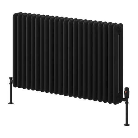 Reina Hedingham Horizontal Designer Column Mild Steel Radiator (5 sizes, 2 colours) - Brand New Bathrooms