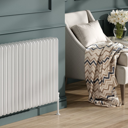 Reina Hedingham Horizontal Designer Column Mild Steel Radiator (5 sizes, 2 colours) - Brand New Bathrooms