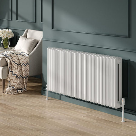 Reina Hedingham Horizontal Designer Column Mild Steel Radiator (5 sizes, 2 colours) - Brand New Bathrooms