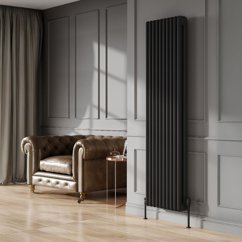 Reina Hedingham Vertical Designer Column Radiator (3 sizes, 2 colours) - Brand New Bathrooms