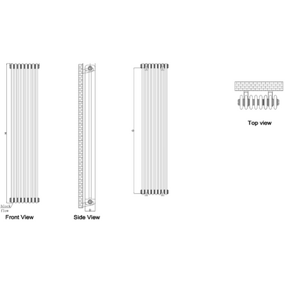 Reina Hedingham Vertical Designer Column Radiator (3 sizes, 2 colours) - Brand New Bathrooms