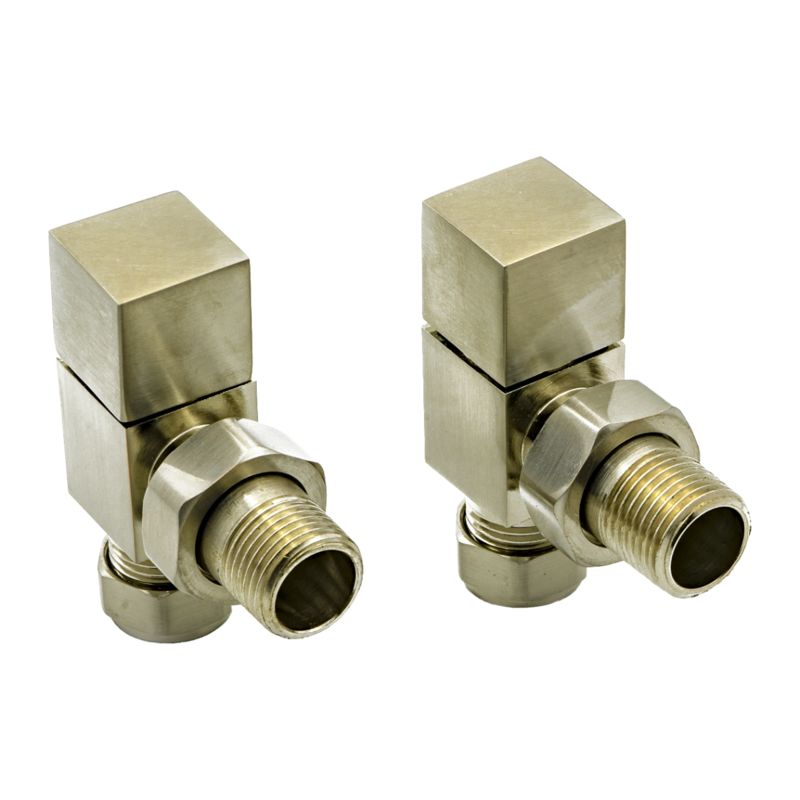 Reina Loge Angled Radiator Valves (1 size, 3 colours) - Brand New Bathrooms