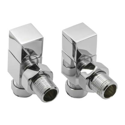Reina Loge Angled Radiator Valves (1 size, 3 colours) - Brand New Bathrooms